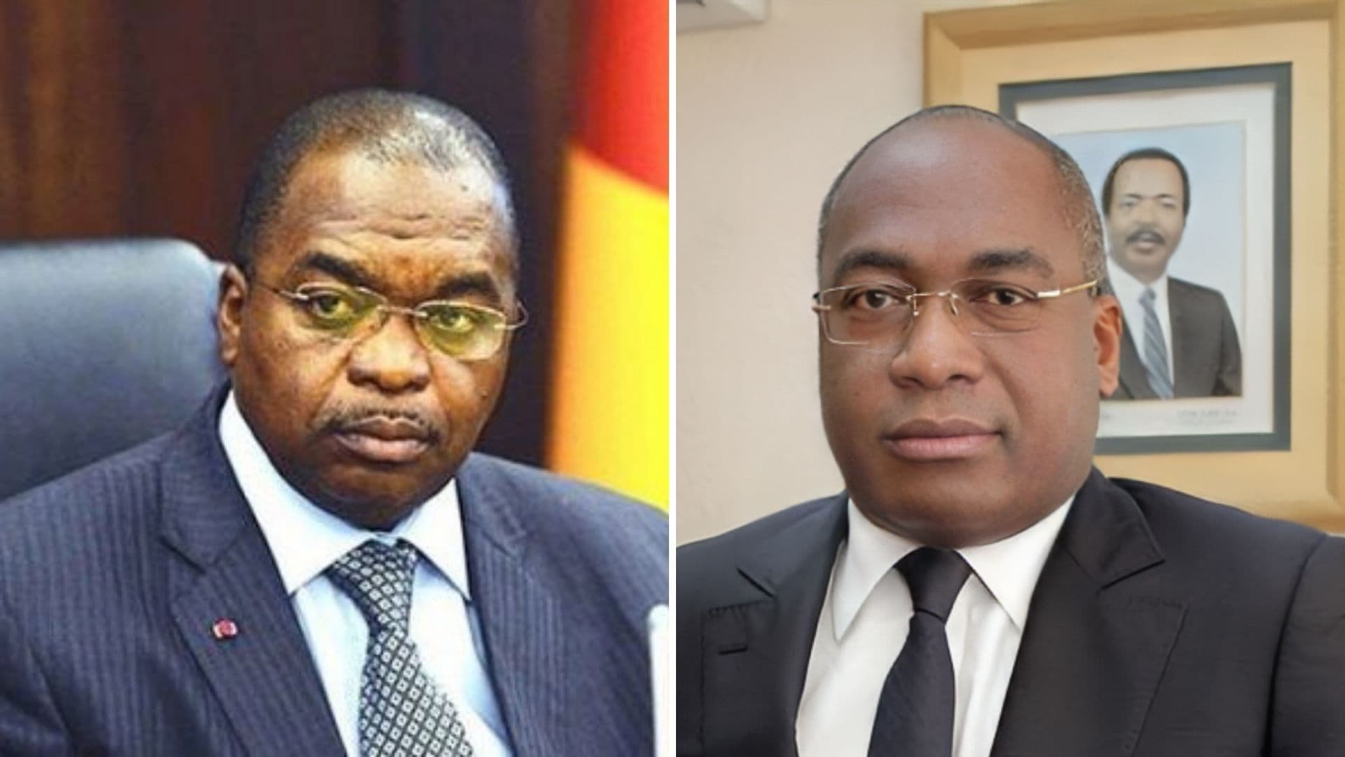 De gauche vers la droite le Louis Paul Motaze le ministre des Finances et Valéry Zang Président de la CTR