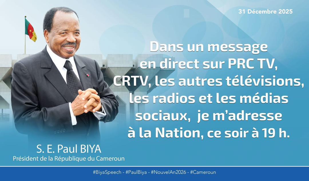 Légende : Paul Biya, chef de l’Etat camerounais