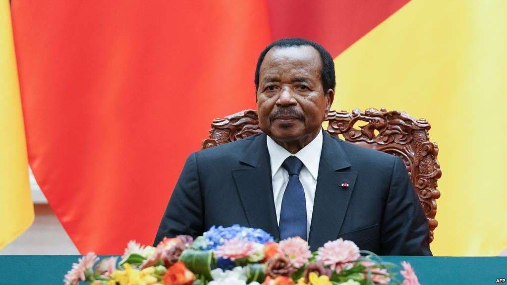 Le président camerounais Paul Biya à Pékin, Chine , le 22 mars 2018.