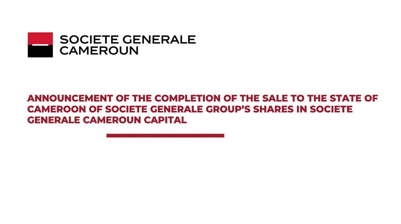 Insertion Presse SOCIETE GENERALE CAMEROUN en une