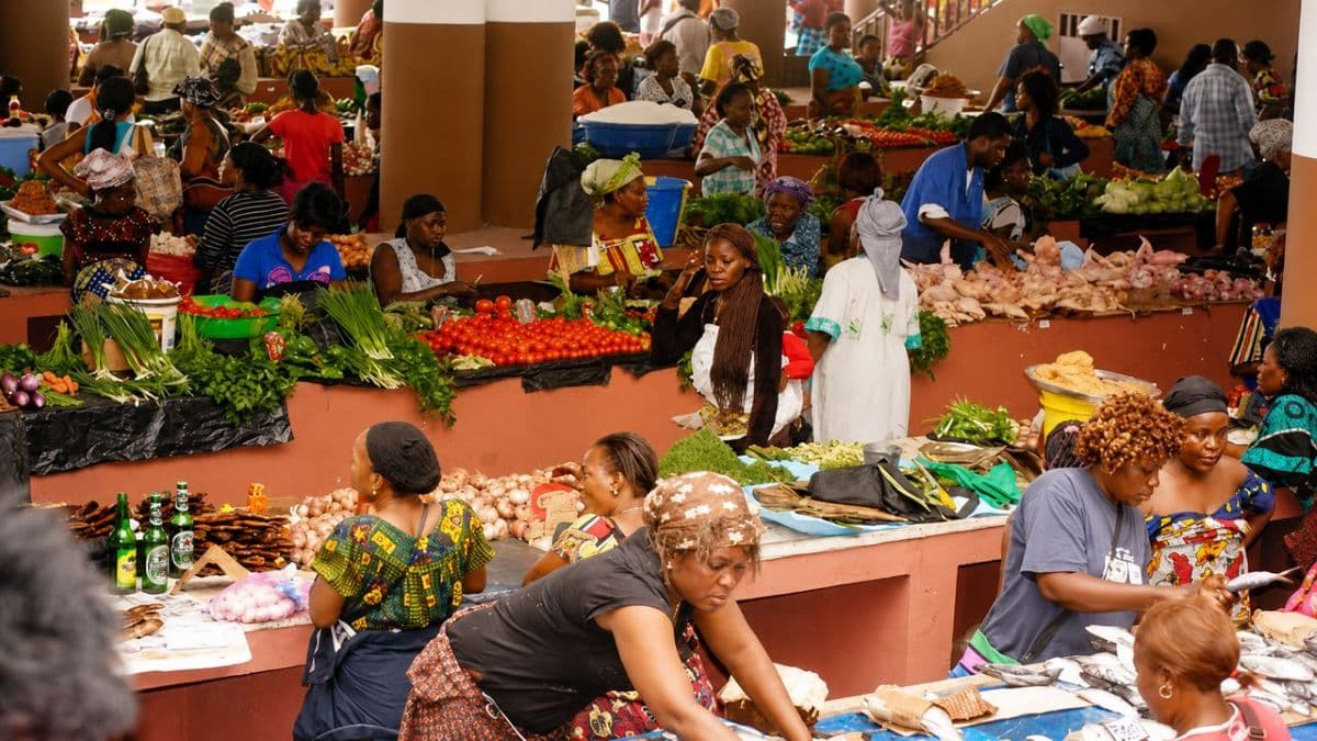 un marché à Brazzaville
