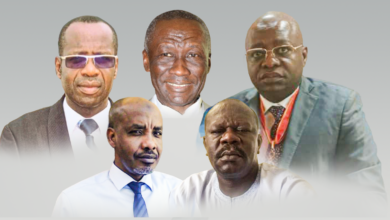 De gauche vers la droite Yvon Sana Bangui, Maurice Christian Ouanzin, Marius Feimonazui, Mahamat Djibrine, Mahamat Abdelkader Youssouf